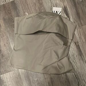 Zara Gray Strapless Top